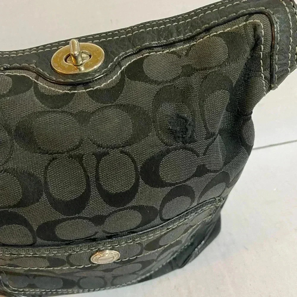 Coach Cc Signature Canvas Print Satchel Handbag - image 5